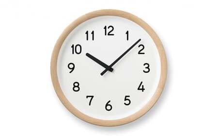 basin number / ナチュラル(PIL23-04 NT) インテリア 掛時計 時計 レムノス 木材 クリ 丸みを帯びたオリジナルフォント シンプル リビング 寝室 FAD-1035