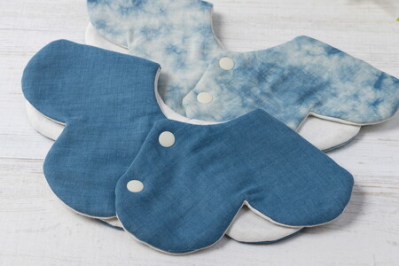 魚津藍染2種スタイセット | ギフト 喜ばれるプレゼント 赤ちゃんにもピッタリ ふんわり 肌にやさしい ダブルガーゼ ハンドメイド ※北海道・沖縄・離島への配送不可