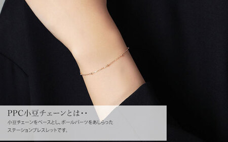 K18 PPC小豆0.25φ ブレスレット18cm ※沖縄への配送不可
