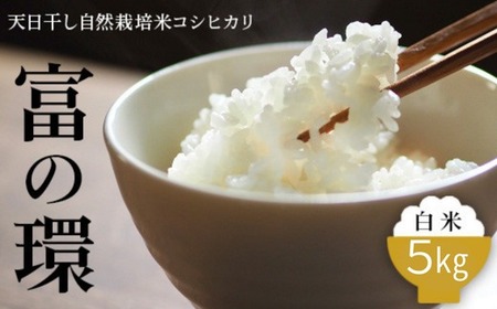 令和7年産 天日干し自然栽培米コシヒカリ「富の環」 白米 5kg【北アルプス剣岳源流早月川最上流の棚田米】｜お米 こしひかり  新米 こめ コメ おこめ  富山 魚津※北海道・沖縄・離島への配送不可 ※2025年10月下旬～2026年3月下旬頃に順次発送予定
