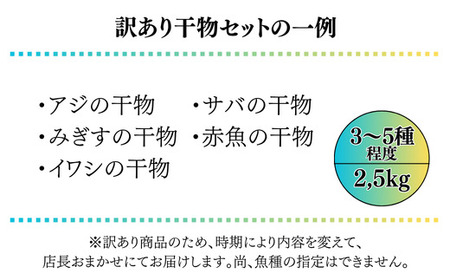 おまかせ訳あり干物セット(3~5種) 約2.5kg 富山 魚津 浜浦水産 自家用 家庭用