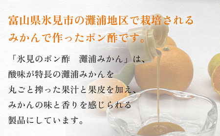 氷見のポン酢　灘浦みかん 120mL 富山県 氷見市 ポン酢 調味料 酢 蜜柑 柑橘 