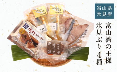 氷見堀与 富山湾の王様 氷見ぶり4種 富山県 氷見市 ブリ ぶり 切り身 ジャーキー 食べ比べ セット