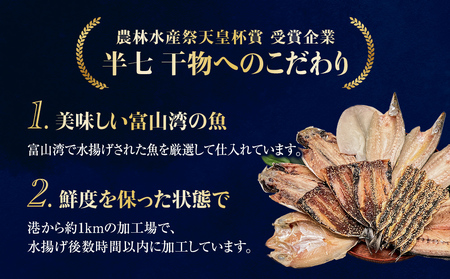 【隔月3回定期便】厳選!半七のおまかせ干物 詰め合わせセット(7種) 富山県 氷見市 干物 おかず
