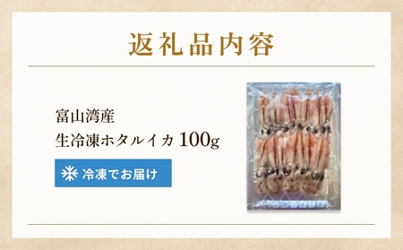 生冷凍ホタルイカ（凍眠） 100g 富山県 氷見市 ほたるいか しゃぶしゃぶ 冷凍