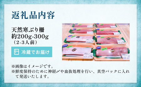 氷見産 天然寒ぶり 柵 2-3人前 約200g-300g | 釣屋魚問屋直営店