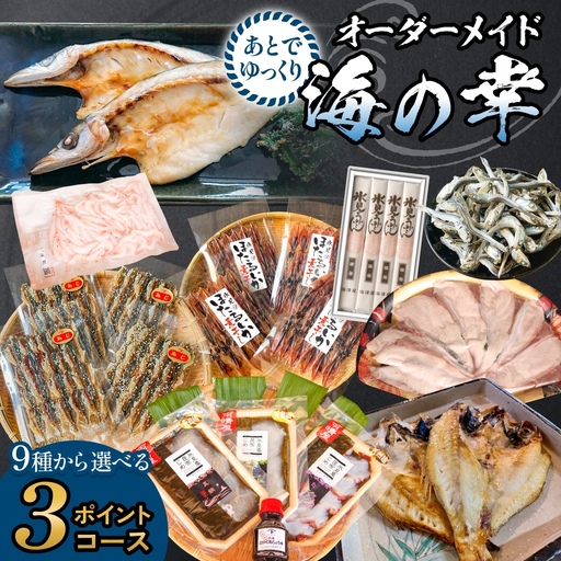 あとでゆっくりオーダーメイド海の幸【３ポイントコース】（のどぐろ・白えび・氷見産ぶり・ほたるいか等から選べる）  富山県 氷見市 干物 ぶりしゃぶ 昆布締め 氷見うどん
