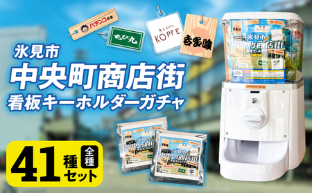 氷見市中央町商店街看板キーホルダーガチャ ［ 全41種コンプリートセット ］ キーホルダー ストラップ ガチャガチャ トレーディング 看板 富山県 氷見市 レトロ