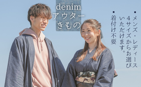 denimアウターきもの(レディースサイズL)