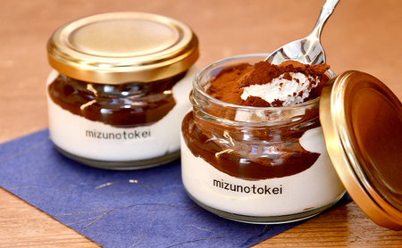 「水の時計」の水出し珈琲ティラミス6個/瓶入り スイーツ 自家焙煎コーヒー おすすめ /北山物産「水の時計」/富山県 黒部市 お菓子 ケーキ デザート オリジナル 大人気 瓶詰め 濃厚 