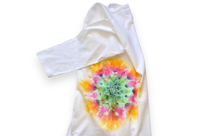 タイダイ7分TシャツB ASCENSION 黒部の名水染め ファッション 服 男性 メンズ 女性 レディース トップス 絞り染め おしゃれ 染物 プレゼント Lサイズ