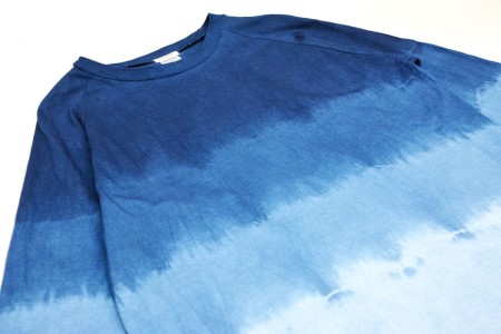 Tシャツ ASCENSION  藍染め 7分Tシャツ 1枚 トップス カットソー メンズ レディス 黒部の名水染め L