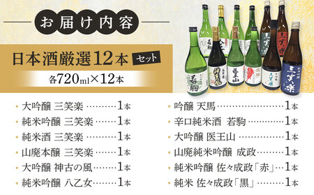 南砺市 地元酒蔵3社の日本酒 厳選 12本セット