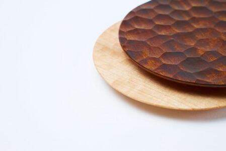 栃プレート（大）素地と拭き漆2枚セット