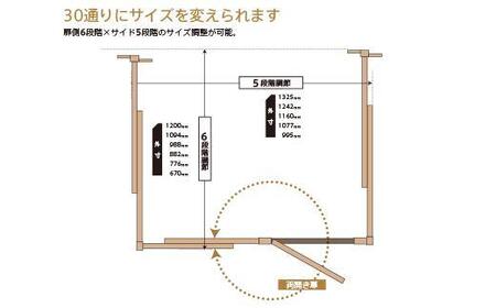 簡単設置 木製ペットゲート「コの字」両開き扉・伸縮NA