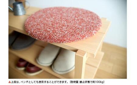 ベンチとしても活用できる天然木の玄関収納家具「ベンチシェルフ」NA