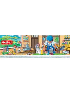 【ブルー】パワフルスイングSQ（スクエア）グリップ付バット型 ドライバー アイアン スウィング ウォーミングアップ ウォームアップ ゴルフ スイング練習器具 バット ロンウッド ライト LITE M-633