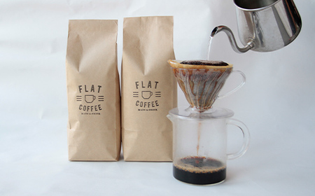 定期便 コーヒー 豆 1kg×12回 フラットブレンド 珈琲 FLAT COFFEE 富山県 立山町 F6T-242