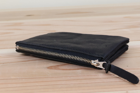 0194 おさいふポーチ ブラック [アトリエSASSA 富山県 朝日町 34310070]