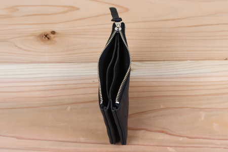 0194 おさいふポーチ ブラック [アトリエSASSA 富山県 朝日町 34310070]