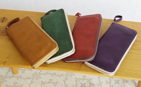 オールレザー長財布　グレー [アトリエSASSA  富山県 朝日町 34310103]