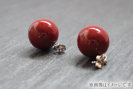 漆玉赤 イヤリング 1対 箱 ラッピング 付 [越久米作 富山県 朝日町 34310304]