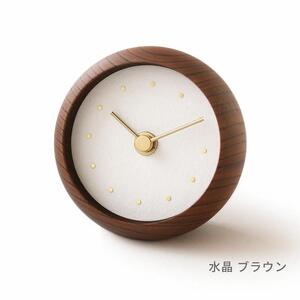 はなもっこ 置時計 【水晶 ブラウン】