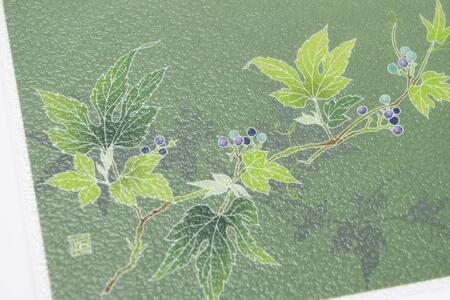 友禅シート ランチョンマット 【野ブドウ(グリーン)】