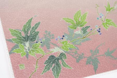 友禅シート　ランチョンマット　【野ブドウ(ピンク)】