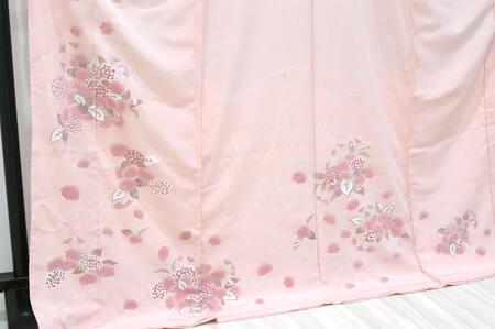 兼六園菊桜 手描加賀友禅染 訪問着「かすみ」