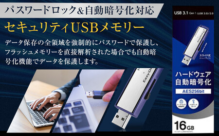 I-O DATA 【ED-E4/16GR】パスワードロック&自動暗号化対応セキュリティUSBメモリー 16GB