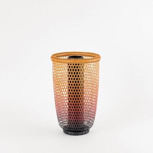 【竹工芸】色変り六つ目編花籠