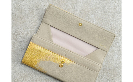 レザー長財布・グレー（永遠色）