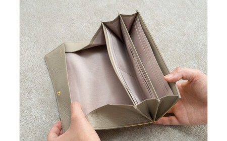 レザー長財布・グレー（永遠色）