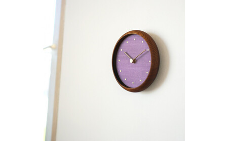 はなもっこ 掛時計 藤紫　ブラウン