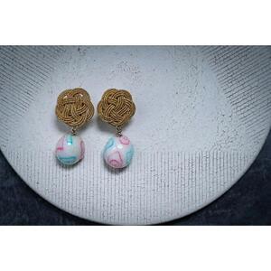 てまりふ×金沢金沢箔ゴールド水引ピンバッジ