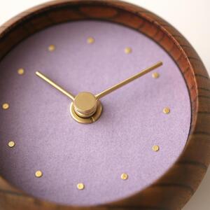 はなもっこ 置時計 藤紫　ブラウン