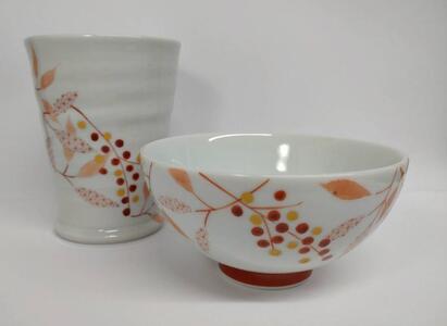 睦揃 南天 九谷焼