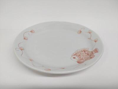 5号皿揃 赤絵 海のいきもの 九谷焼