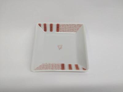 小皿揃え 赤絵小紋 九谷焼