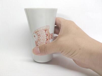 （魚）フリーカップ 赤絵 九谷焼