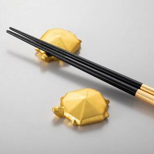 【箔一】吉祥　金の亀箸置き(2個)