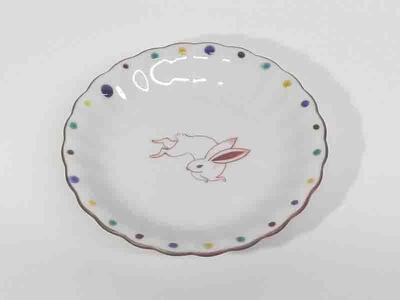 小皿揃え うさぎ絵変り 九谷焼