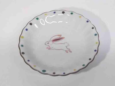 小皿揃え うさぎ絵変り 九谷焼
