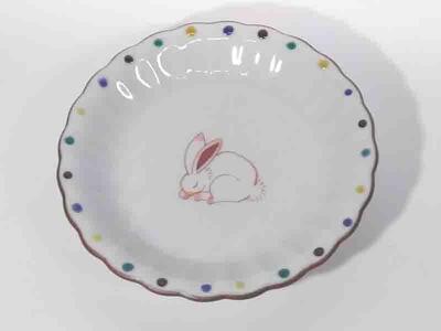 小皿揃え うさぎ絵変り 九谷焼