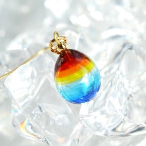 【Soukore】ガラスアクセサリー Rainbowピアス【1213954】