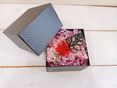 水引BOXプリザーブドフラワー(ピンク)