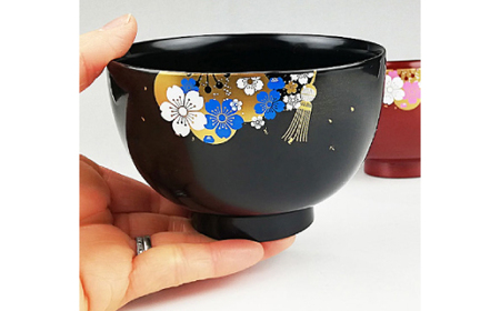 山中塗花婿おわんと輪島塗お箸セット【能登の花嫁のれんオリジナル 