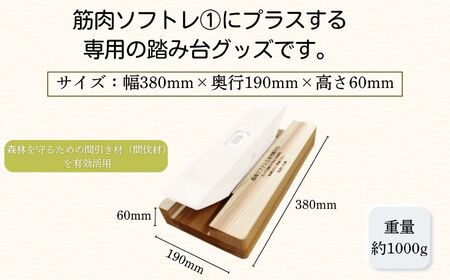 杉間伐材の健康グッズ「年輪の力」筋肉ソフトレ（１）専用踏み台 025012 筋トレ 筋トレ