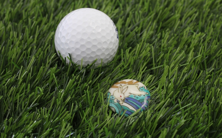 彩華-SAIGA-ボールマーカー兎（九谷焼作家：越田秀平）ボールマーカー ゴルフ ゴルフ